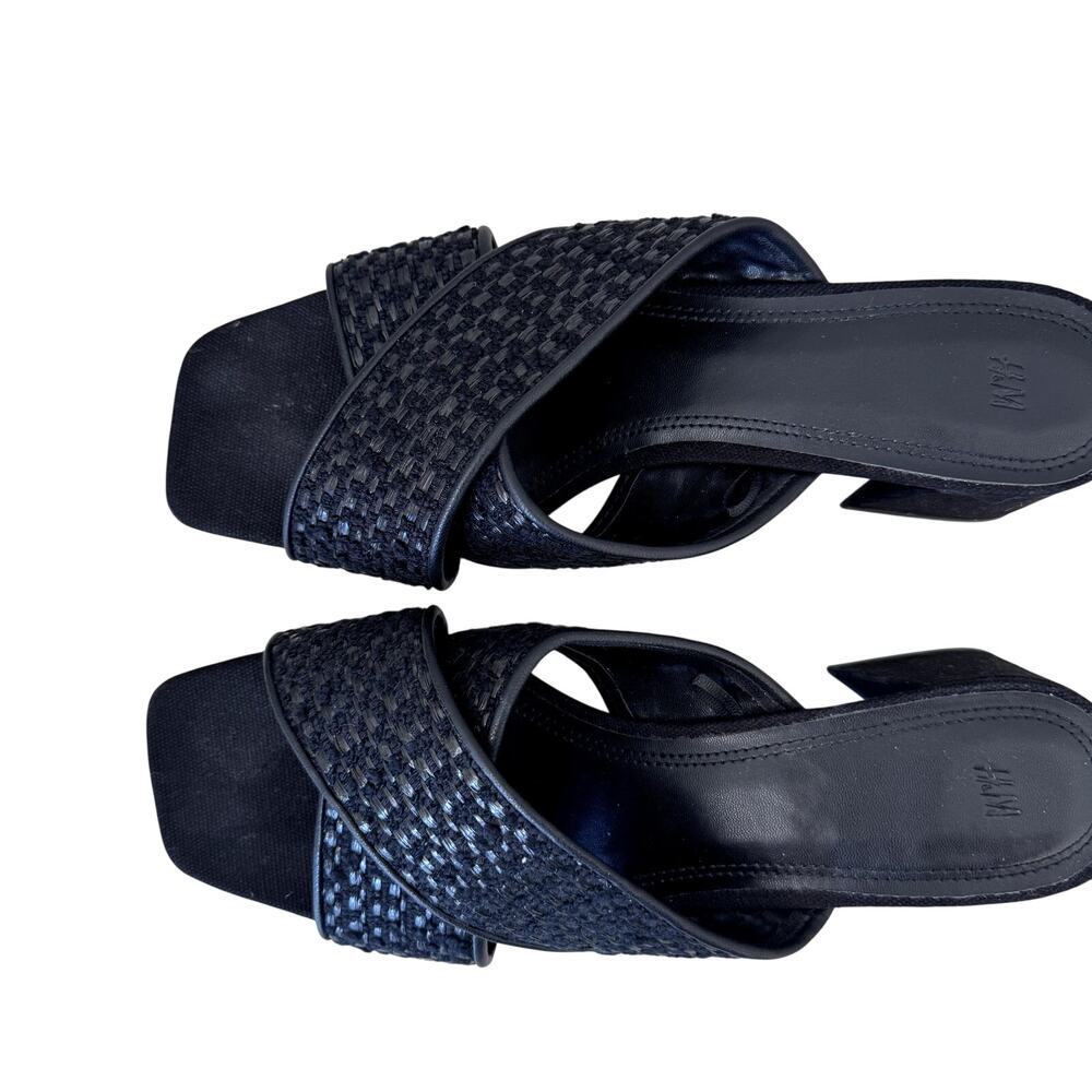 Worn Once! Knot Slip On Slides Sandals Block Heels Black Size 39 - Picture 3 of 5